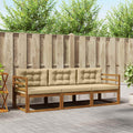 Outdoor-Sofagarnitur mit Kissen 3 pcs Natur und Beige