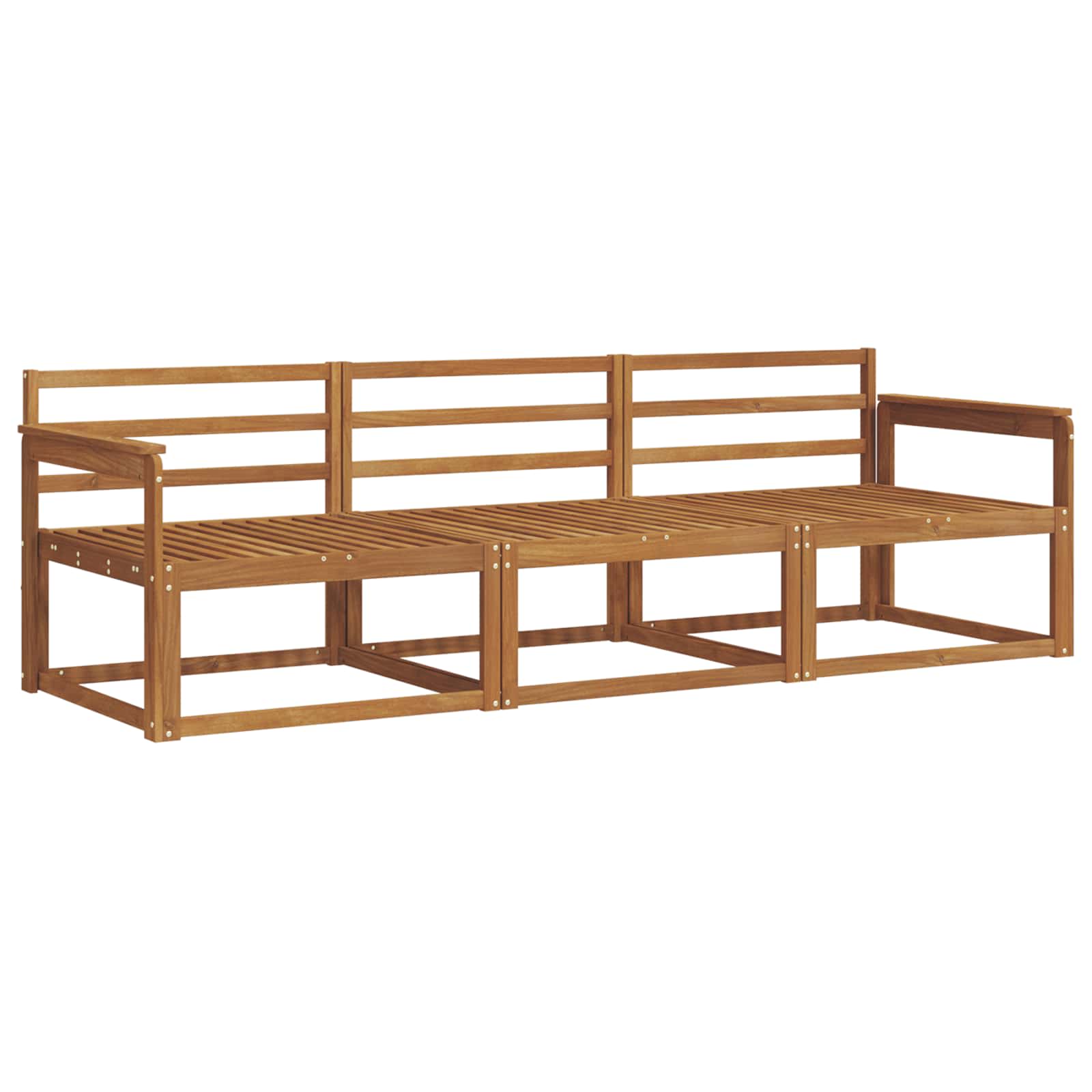 Outdoor-Sofagarnitur 3 pcs Natur Massivholz Akazie