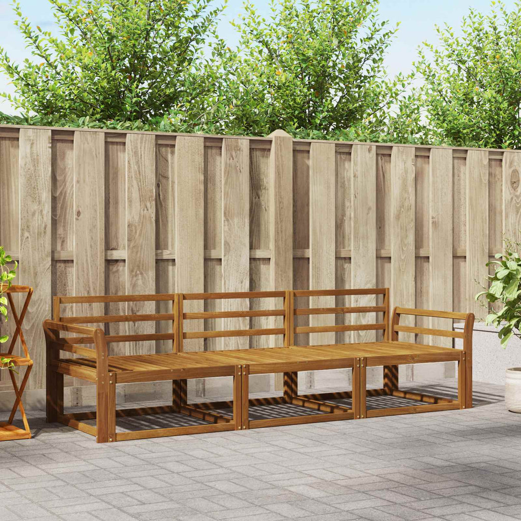 Outdoor-Sofagarnitur 3 pcs Natur Massivholz Akazie