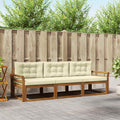 Outdoor-Sofagarnitur mit Kissen 3 pcs Natur und Creme