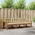 Outdoor-Sofagarnitur mit Kissen 3 pcs Natur und Beige