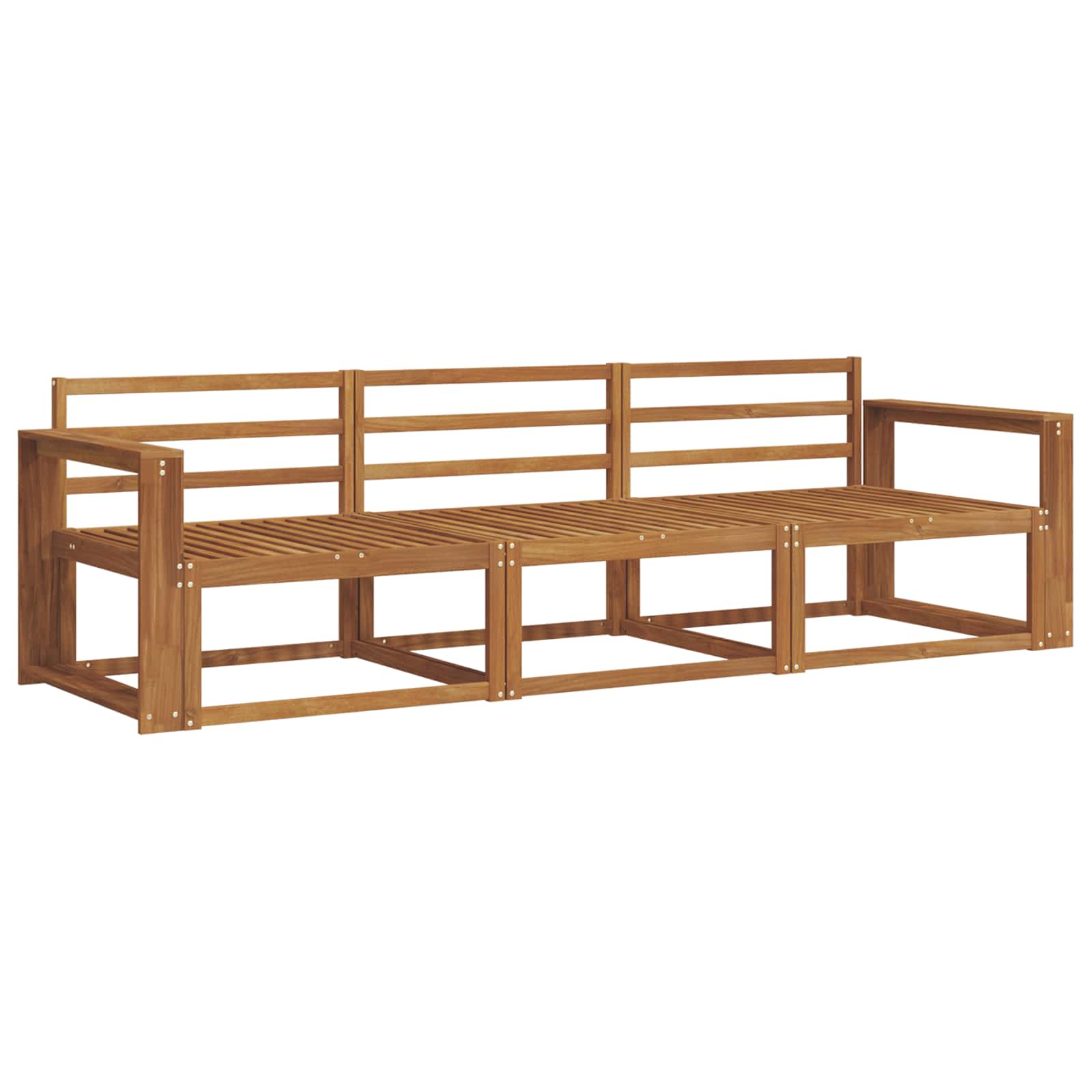 Outdoor-Sofagarnitur 3 pcs Natur Massivholz Akazie