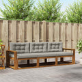 Outdoor-Sofagarnitur mit Kissen 3 pcs Natürlich und Hellgrau