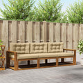 Outdoor-Sofagarnitur mit Kissen 3 pcs Natur und Beige