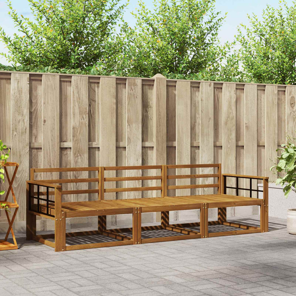 Outdoor-Sofagarnitur 3 pcs Natur Massivholz Akazie