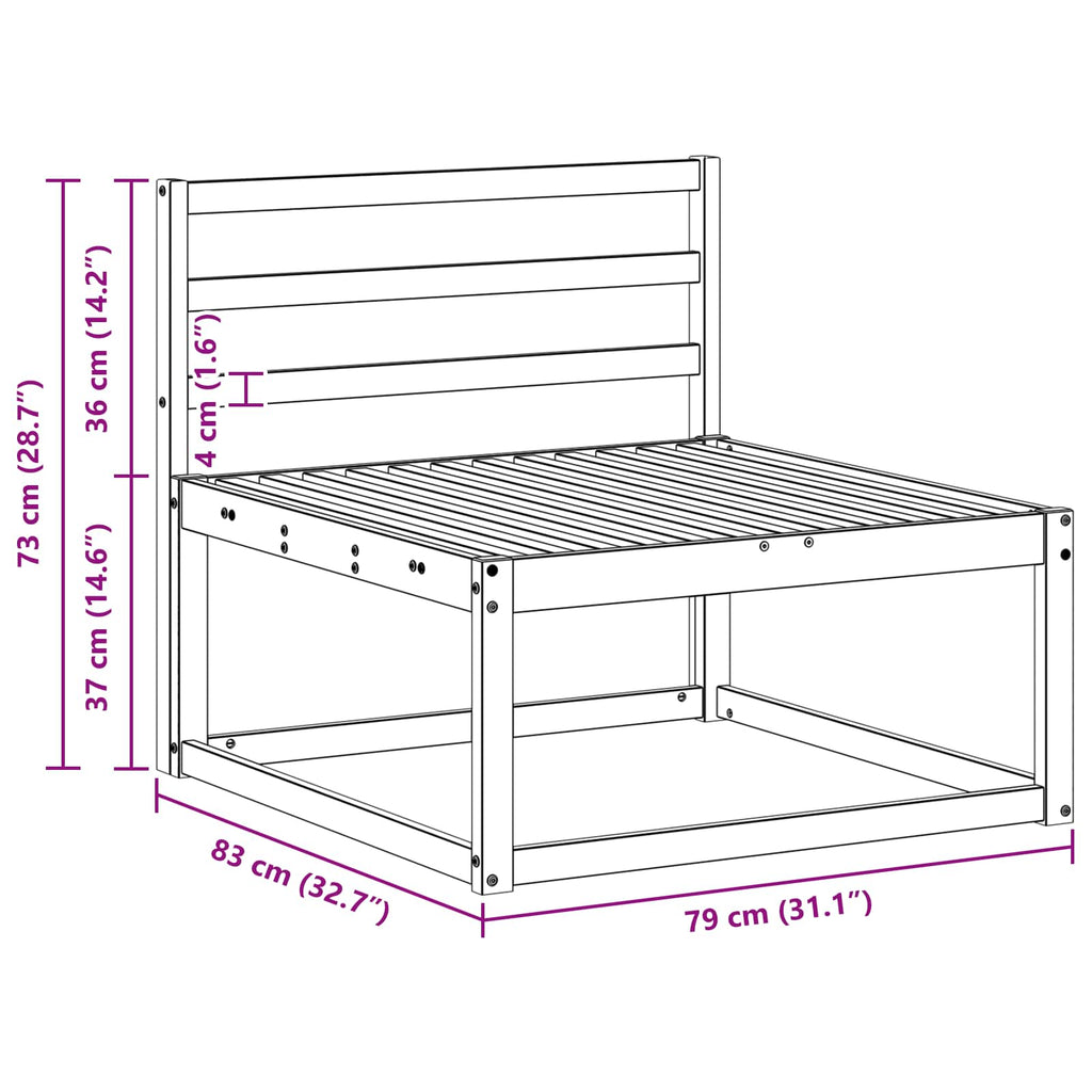 Outdoor-Sofagarnitur 3 pcs Natur Massivholz Akazie