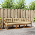 Outdoor-Sofagarnitur mit Kissen 3 pcs Natur und Beige