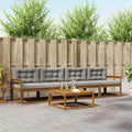 Outdoor-Sofagarnitur 5 pcs Natürlich und Hellgrau