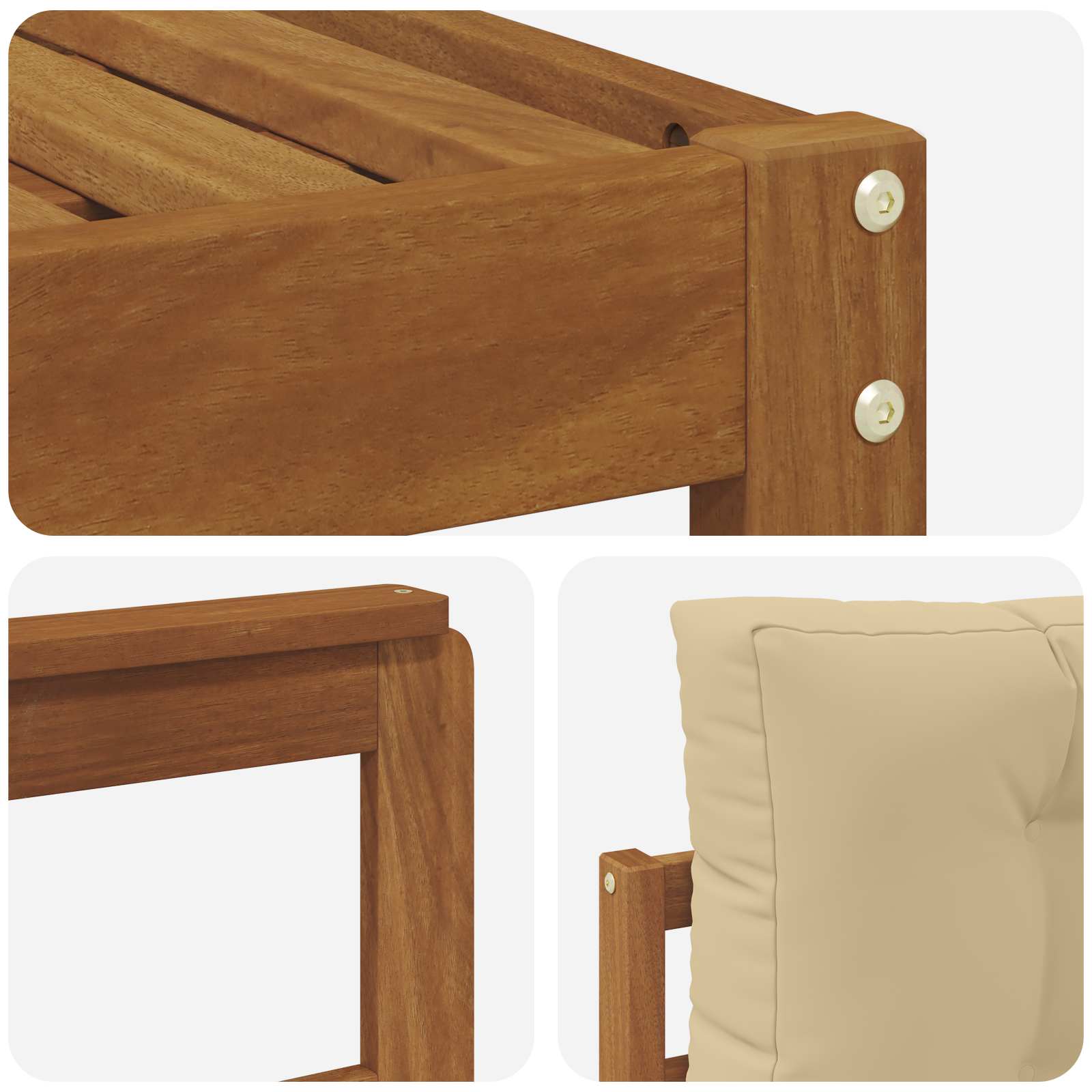Outdoor-Sofagarnitur mit Kissen 5 pcs Natur und Beige