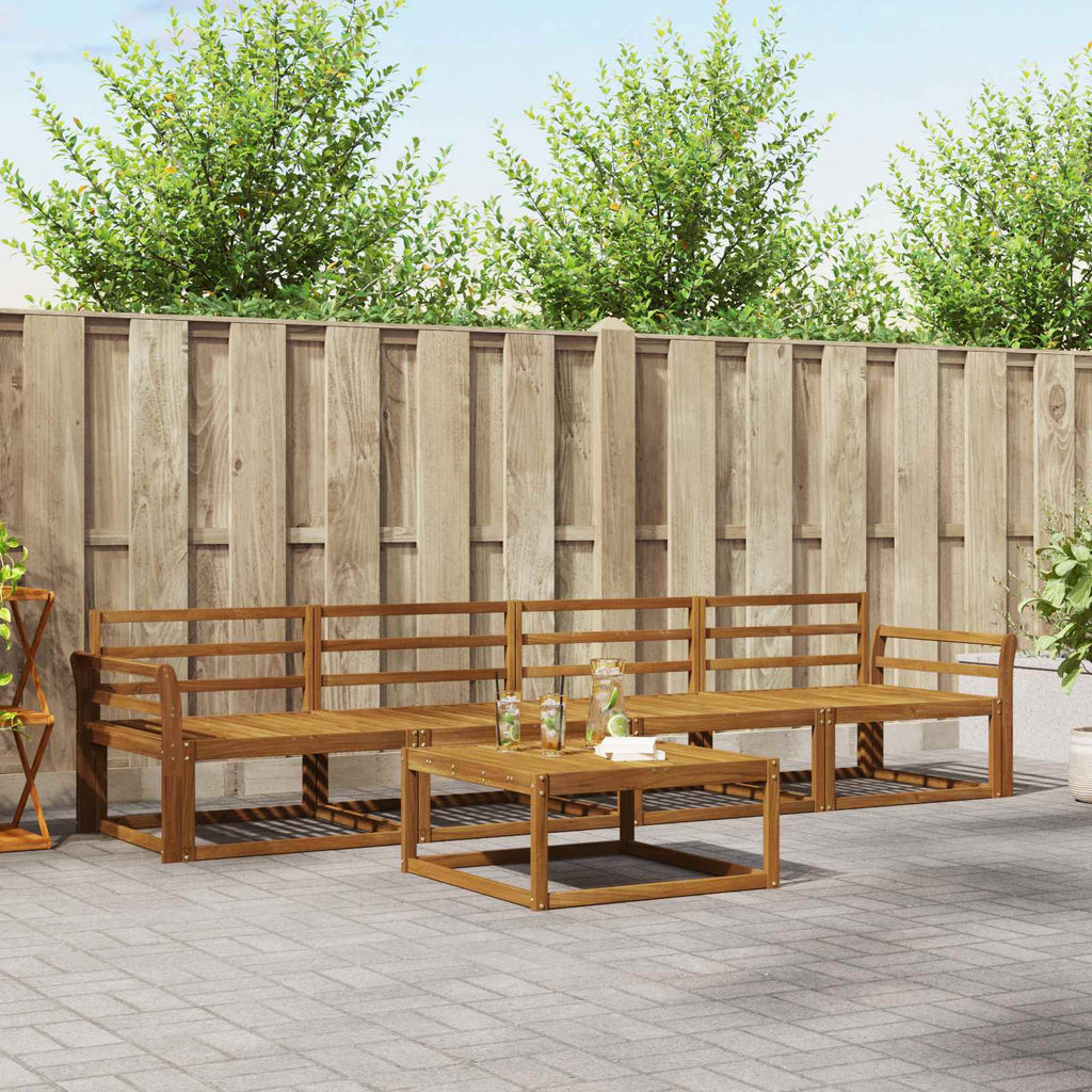 Outdoor-Sofagarnitur 5 pcs Natur Massivholz Akazie