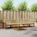Outdoor-Sofagarnitur mit Kissen 5 pcs Natur und Beige