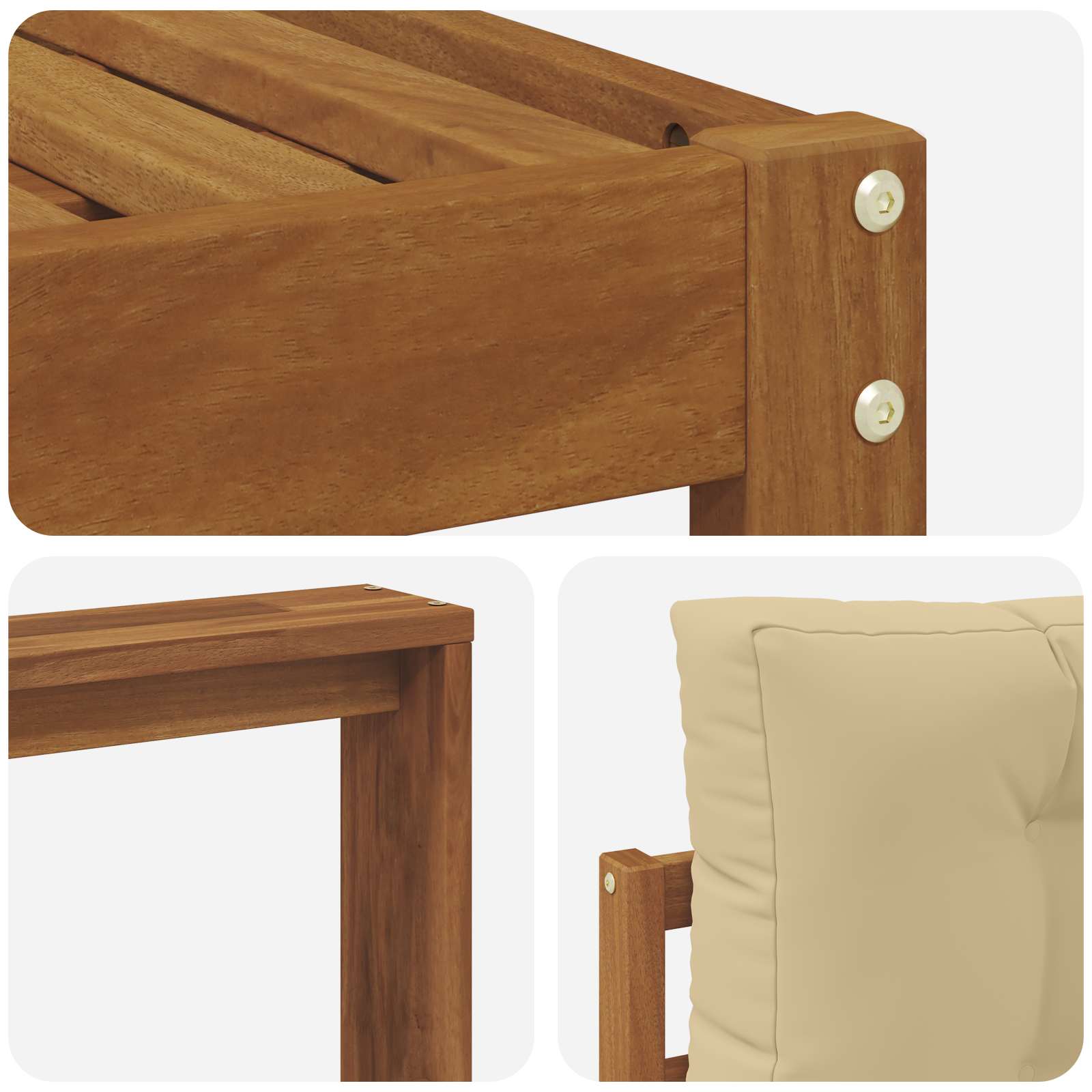 Outdoor-Sofagarnitur mit Kissen 5 pcs Natur und Beige