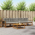 Outdoor-Sofagarnitur 5 pcs Natürlich und Hellgrau