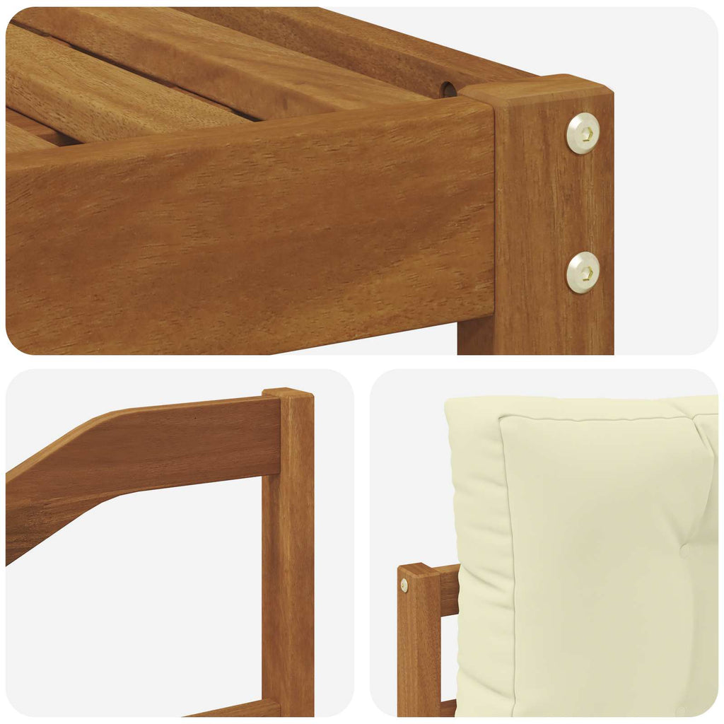 Outdoor-Sofagarnitur mit Kissen 5 pcs Natur und Creme