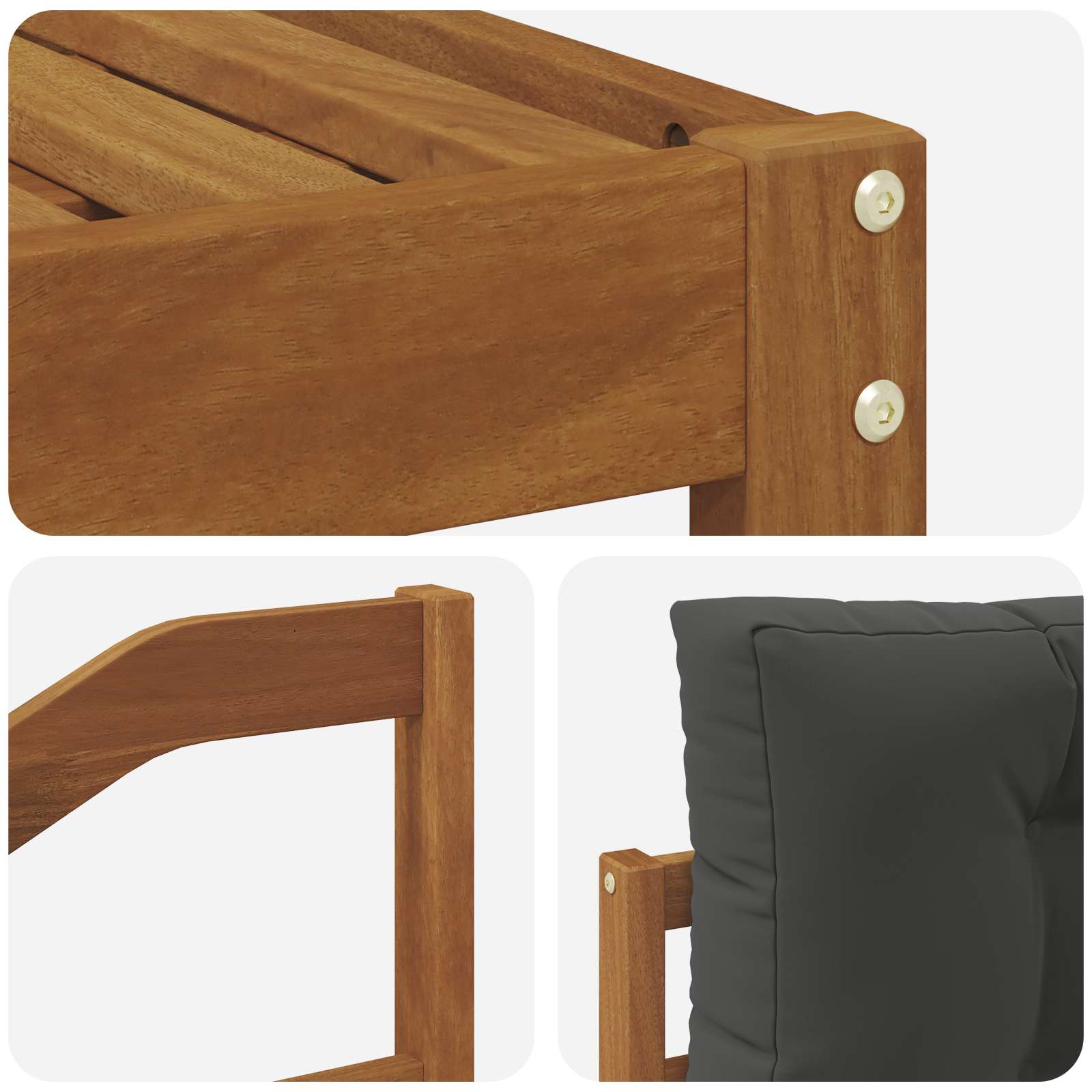 Outdoor-Sofagarnitur mit Kissen 5 pcs Natur und Anthrazit