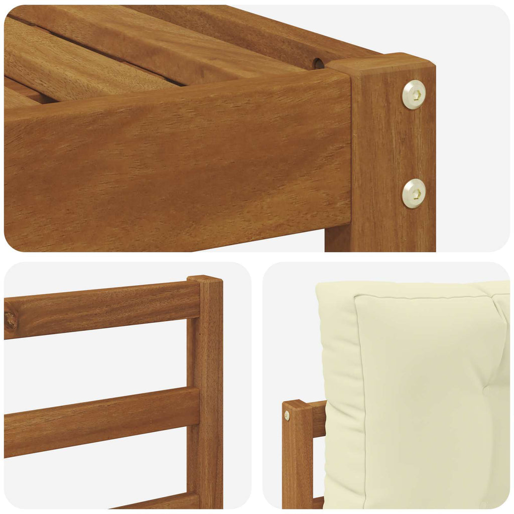 Outdoor-Sofagarnitur mit Kissen 6 pcs Natur und Creme