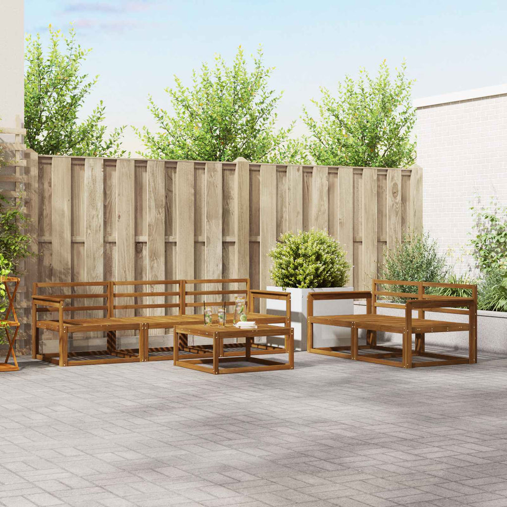 Outdoor-Sofagarnitur 6 pcs Natur Massivholz Akazie