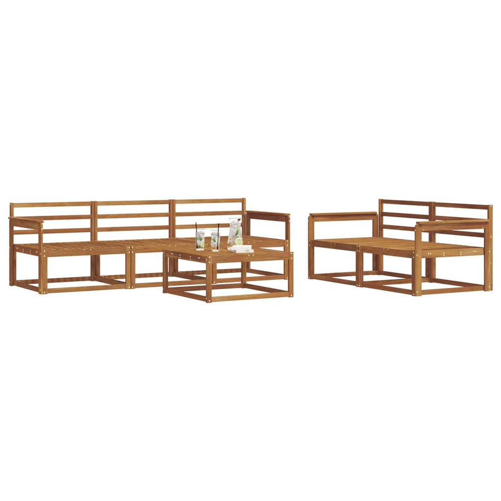 Outdoor-Sofagarnitur 6 pcs Natur Massivholz Akazie