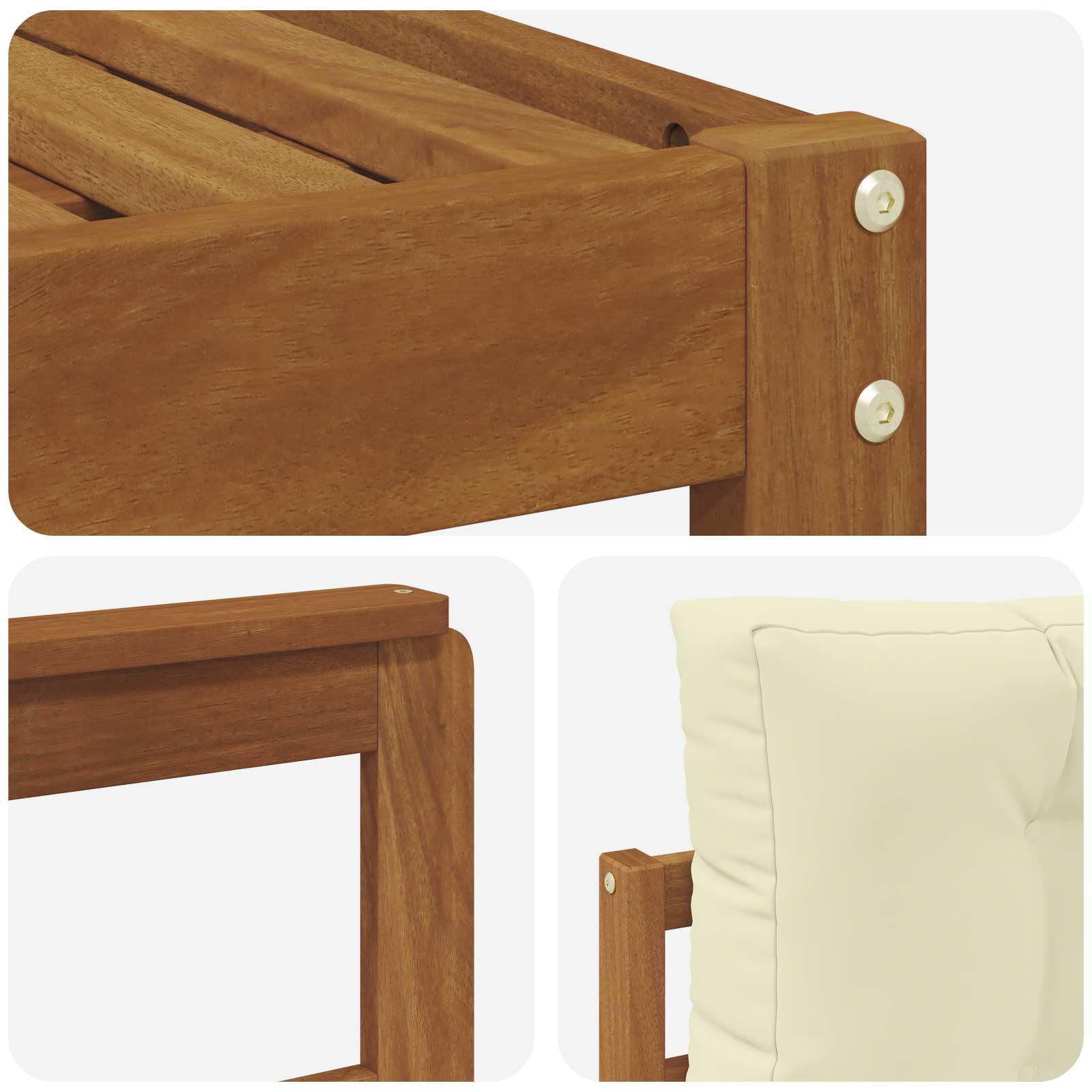 Outdoor-Sofagarnitur mit Kissen 6 pcs Natur und Creme
