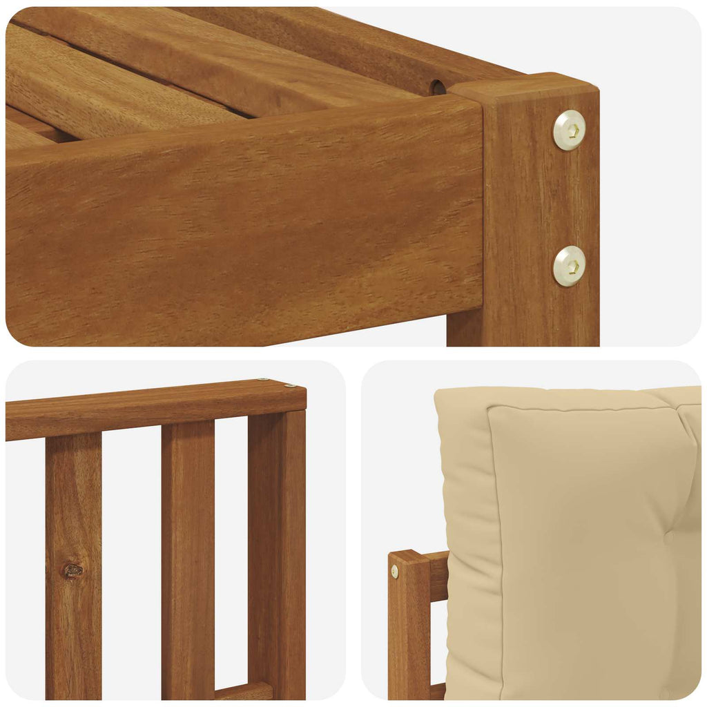 Outdoor-Sofagarnitur mit Kissen 6 pcs Natur und Beige