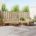 Outdoor-Sofagarnitur mit Kissen 6 pcs Natur und Beige