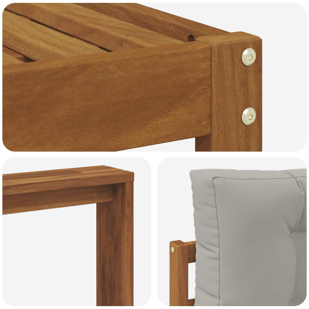 Outdoor-Sofagarnitur mit Kissen 6 pcs Natürlich und Hellgrau