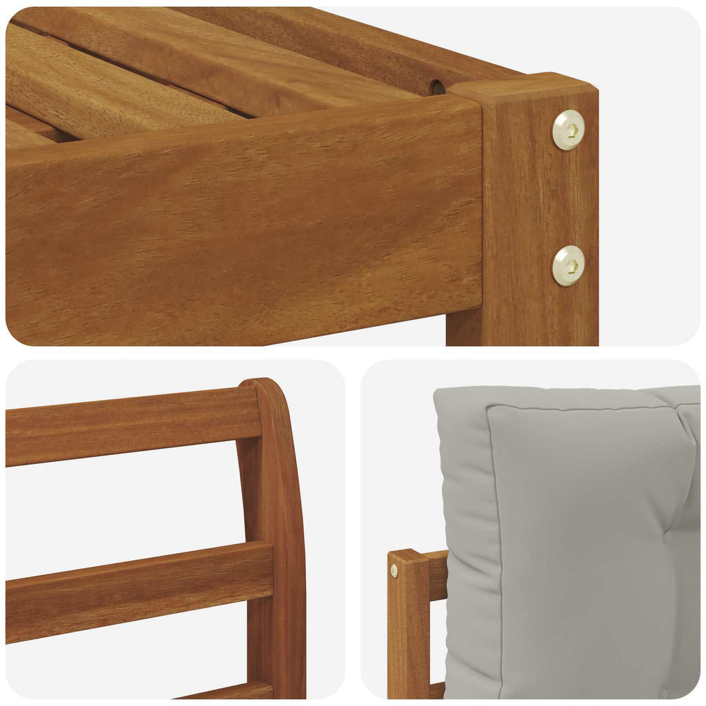 Outdoor-Sofagarnitur 7 pcs Natürlich und Hellgrau
