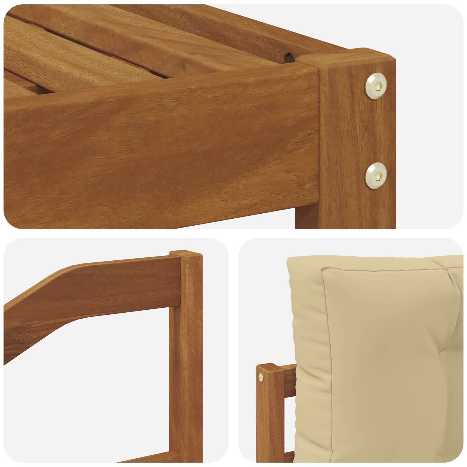 Outdoor-Sofagarnitur mit Kissen 7 pcs Natur und Beige