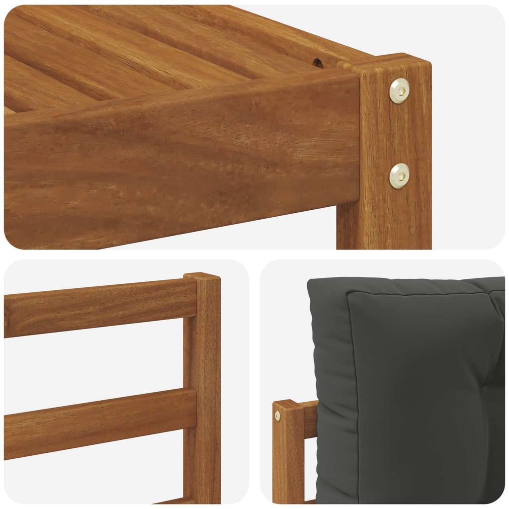 Outdoor-Sofagarnitur mit Kissen 7 pcs Natur und Anthrazit
