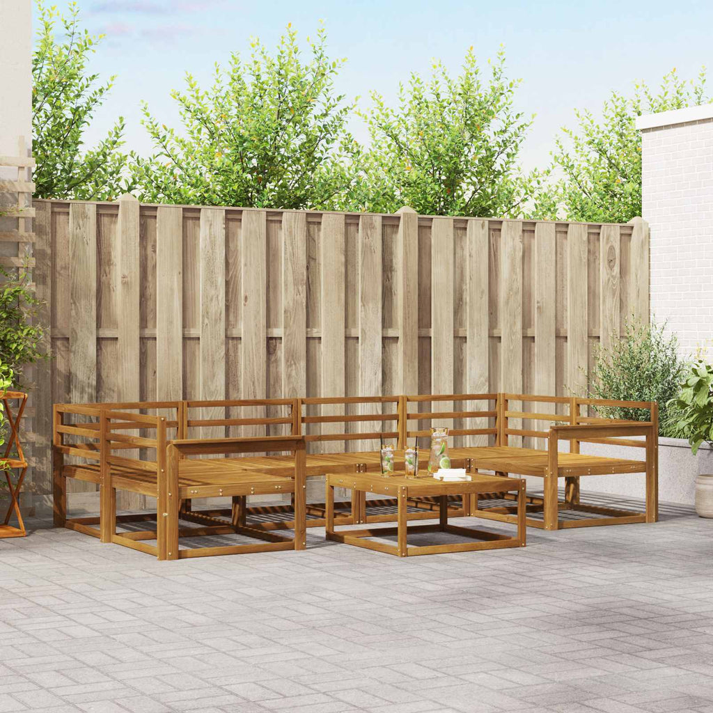 Outdoor-Sofagarnitur 7 pcs Natur Massivholz Akazie