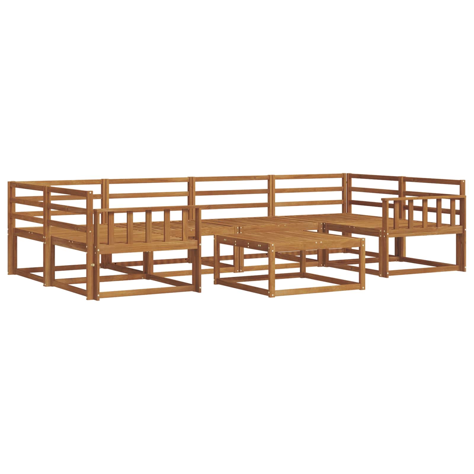 Outdoor-Sofagarnitur 7 pcs Natur Massivholz Akazie