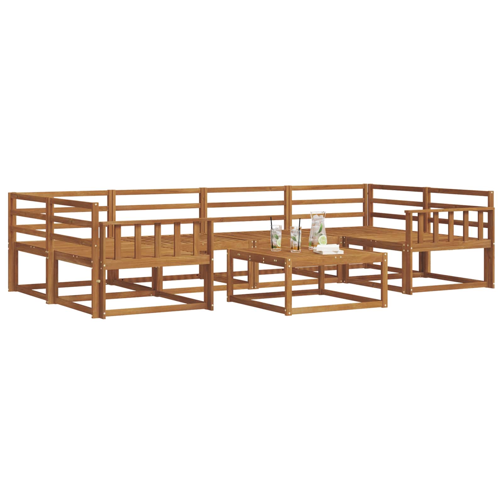 Outdoor-Sofagarnitur 7 pcs Natur Massivholz Akazie