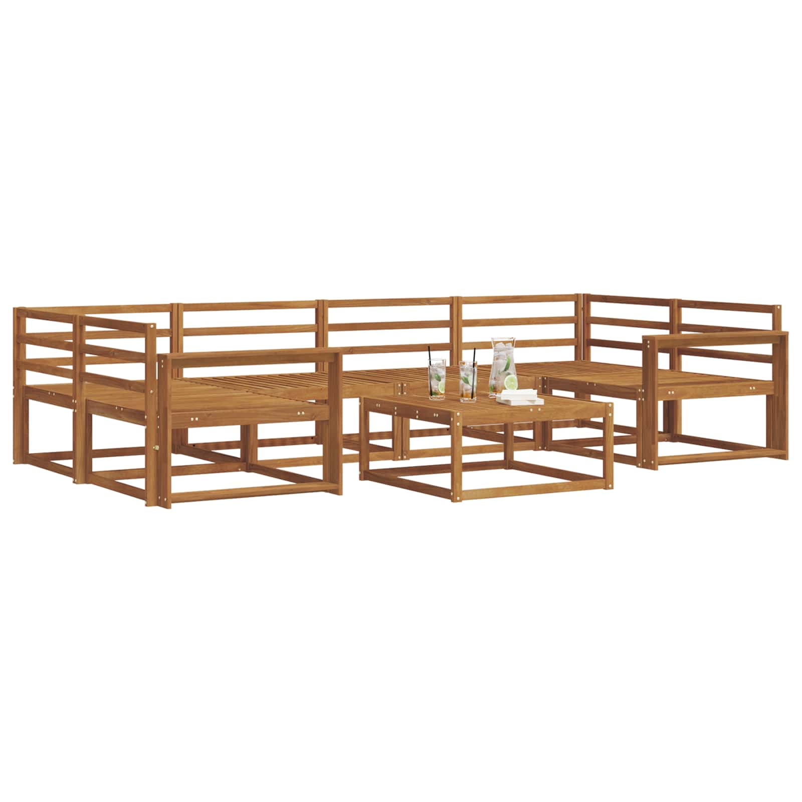 Outdoor-Sofagarnitur 7 pcs Natur Massivholz Akazie