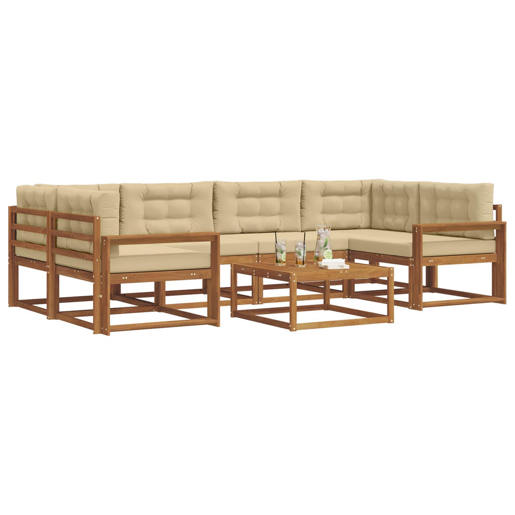 Outdoor-Sofagarnitur mit Kissen 7 pcs Natur und Beige