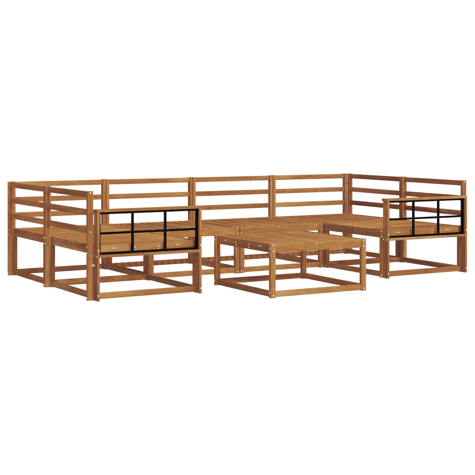 Outdoor-Sofagarnitur 7 pcs Natur Massivholz Akazie