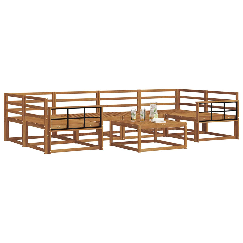 Outdoor-Sofagarnitur 7 pcs Natur Massivholz Akazie