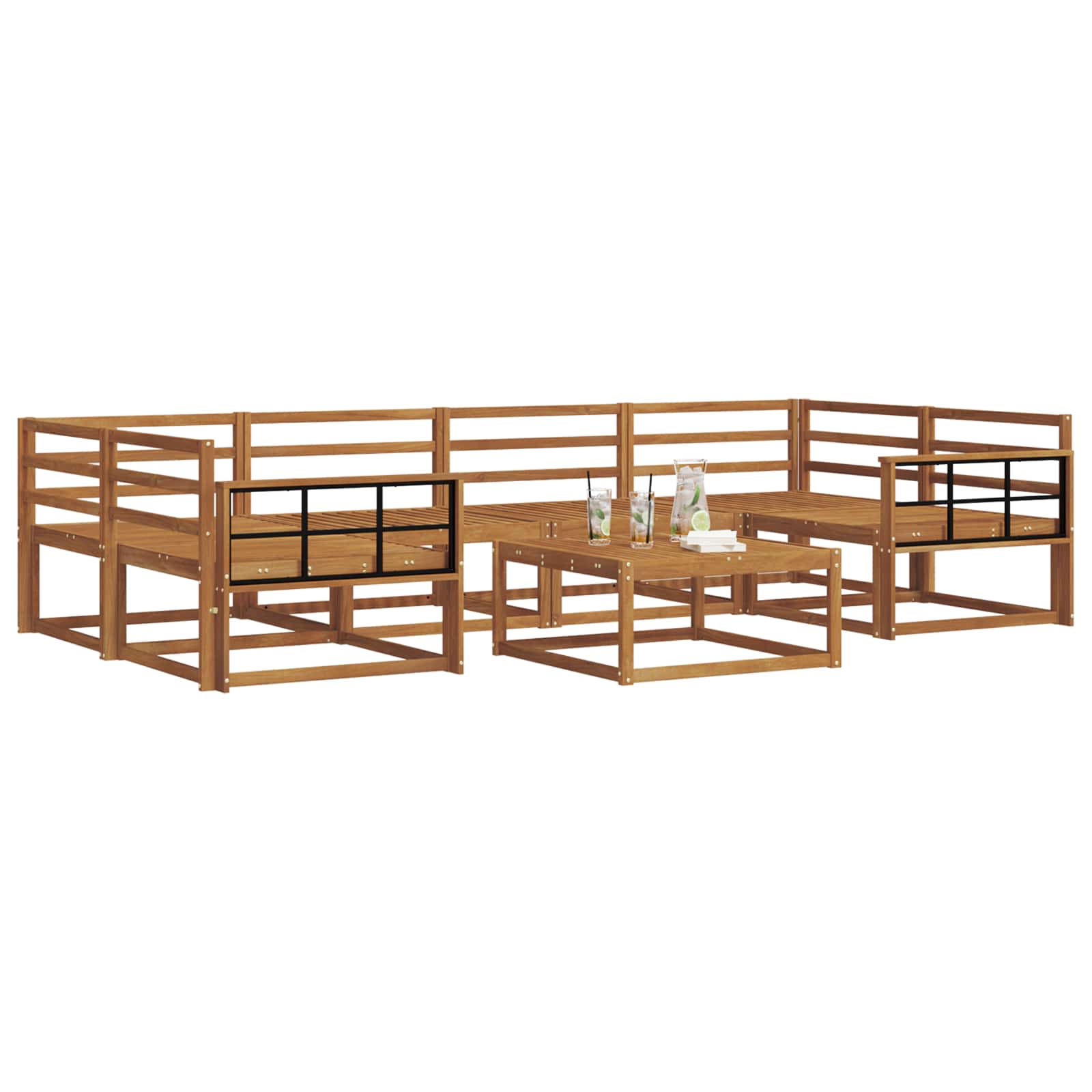 Outdoor-Sofagarnitur 7 pcs Natur Massivholz Akazie