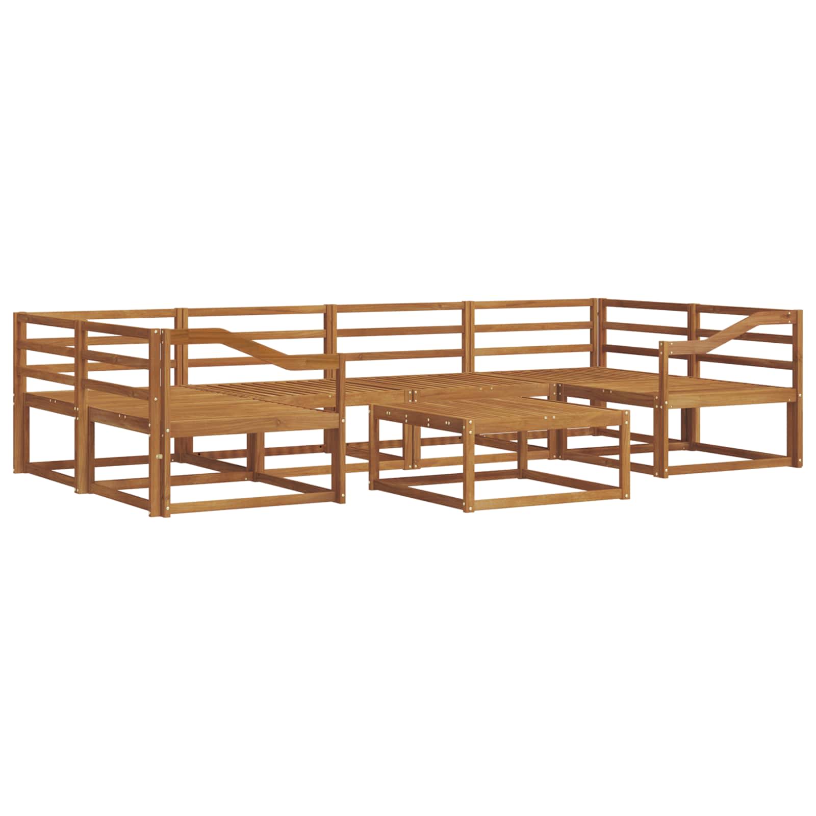 Outdoor-Sofagarnitur 7 pcs Natur Massivholz Akazie