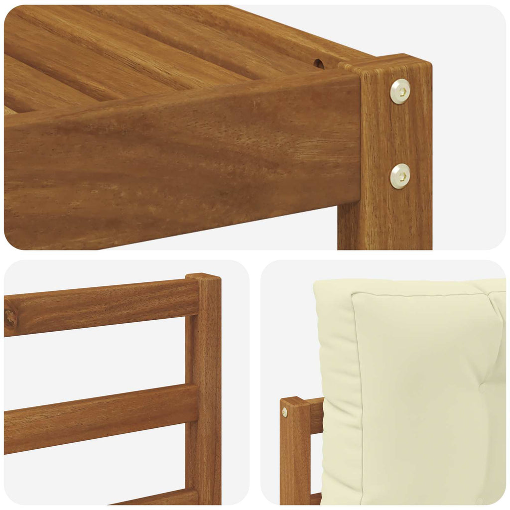 Outdoor-Sofagarnitur mit Kissen 8 pcs Natur und Creme