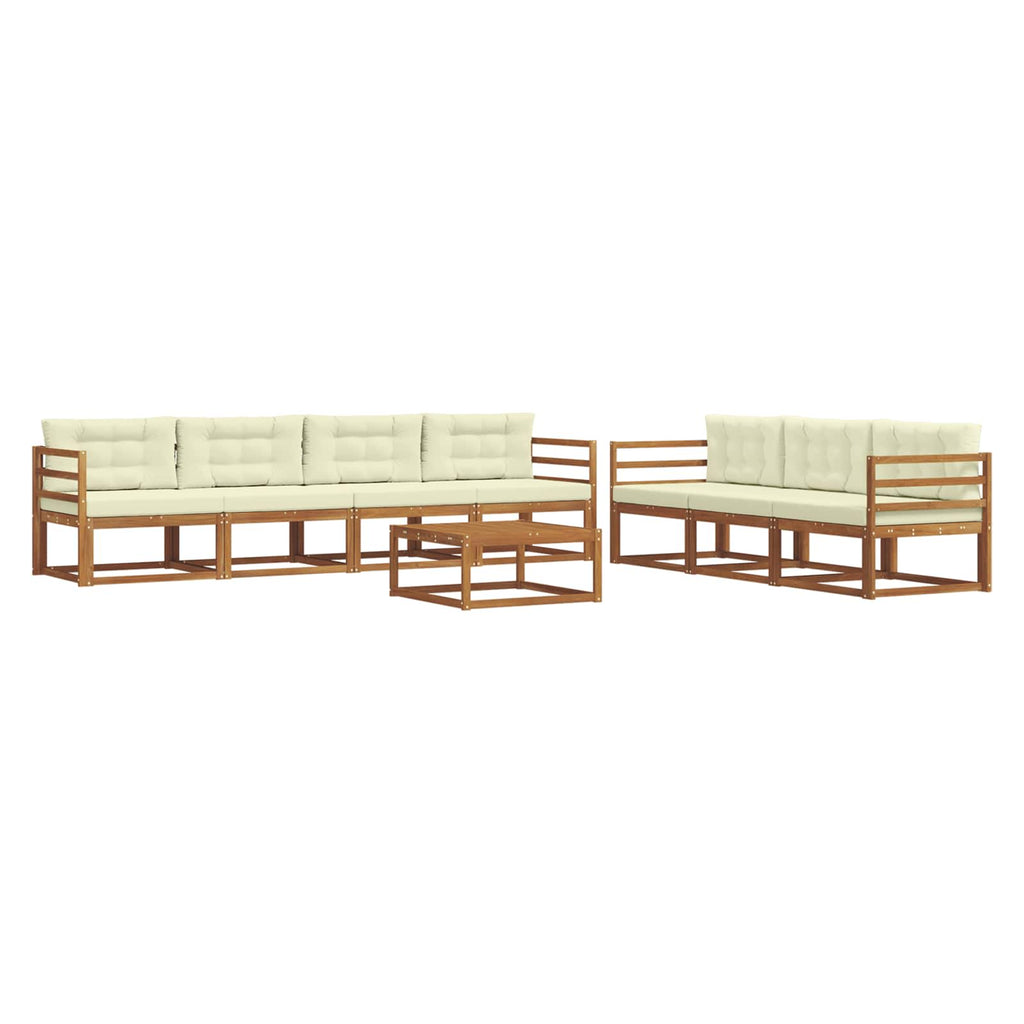 Outdoor-Sofagarnitur mit Kissen 8 pcs Natur und Creme
