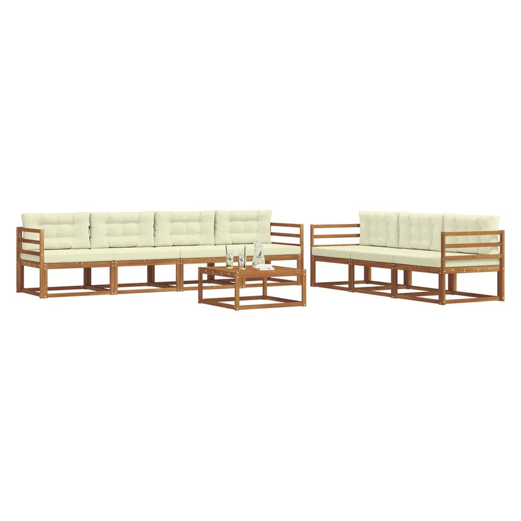 Outdoor-Sofagarnitur mit Kissen 8 pcs Natur und Creme