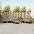 Outdoor-Sofagarnitur mit Kissen 8 pcs Natürlich und Hellgrau