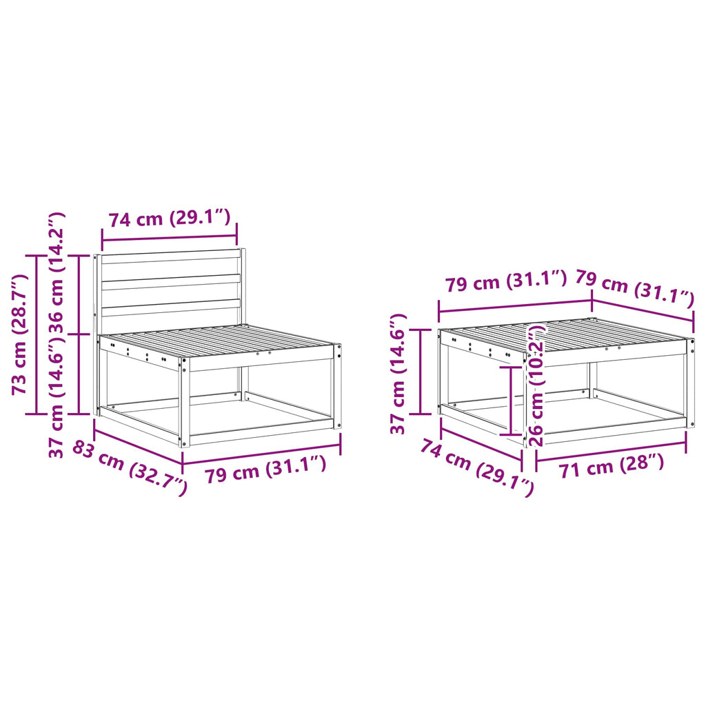 Outdoor-Sofagarnitur 8 pcs Natur Massivholz Akazie