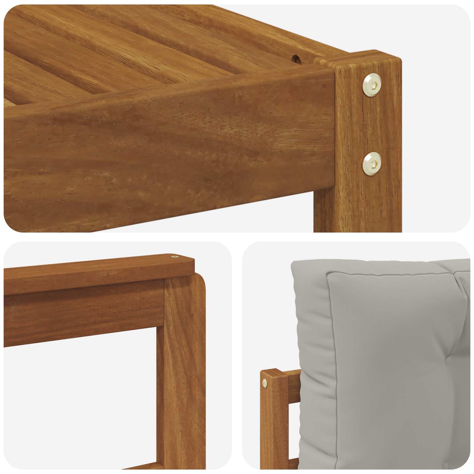 Outdoor-Sofagarnitur mit Kissen 8 pcs Natürlich und Hellgrau