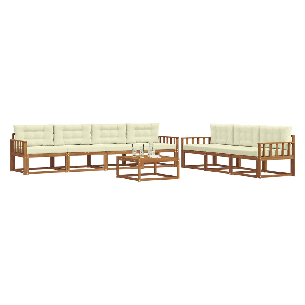 Outdoor-Sofagarnitur mit Kissen 8 pcs Natur und Creme