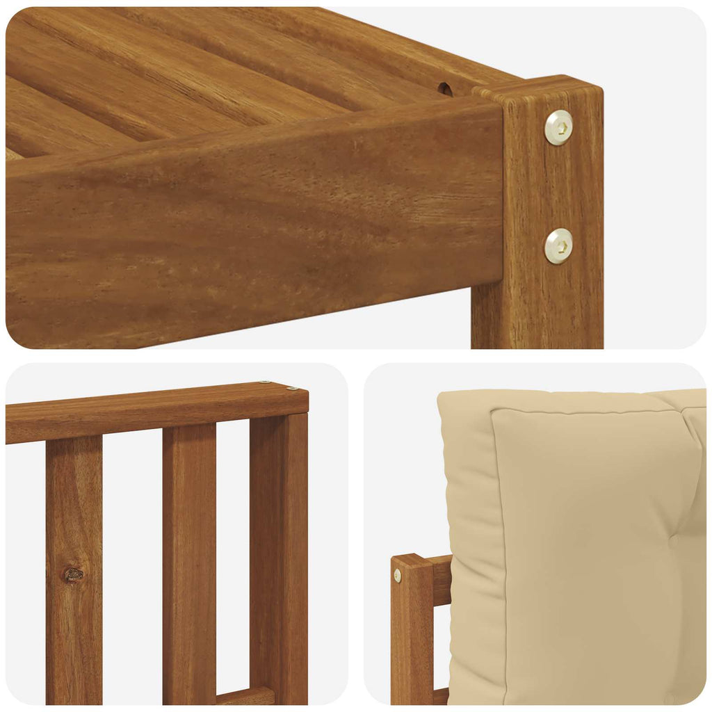 Outdoor-Sofagarnitur mit Kissen 8 pcs Natur und Beige