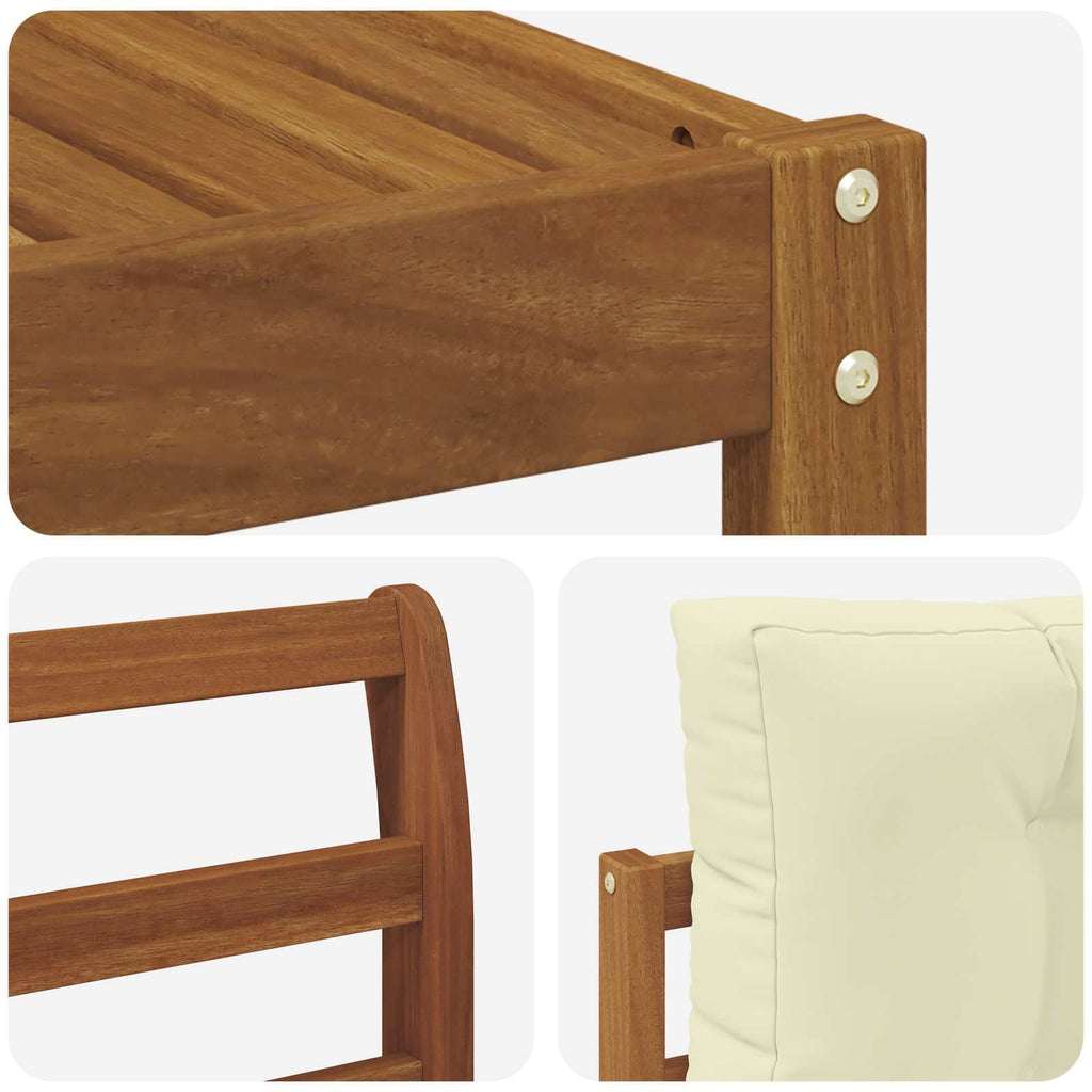 Outdoor-Sofagarnitur mit Kissen 8 pcs Natur und Creme