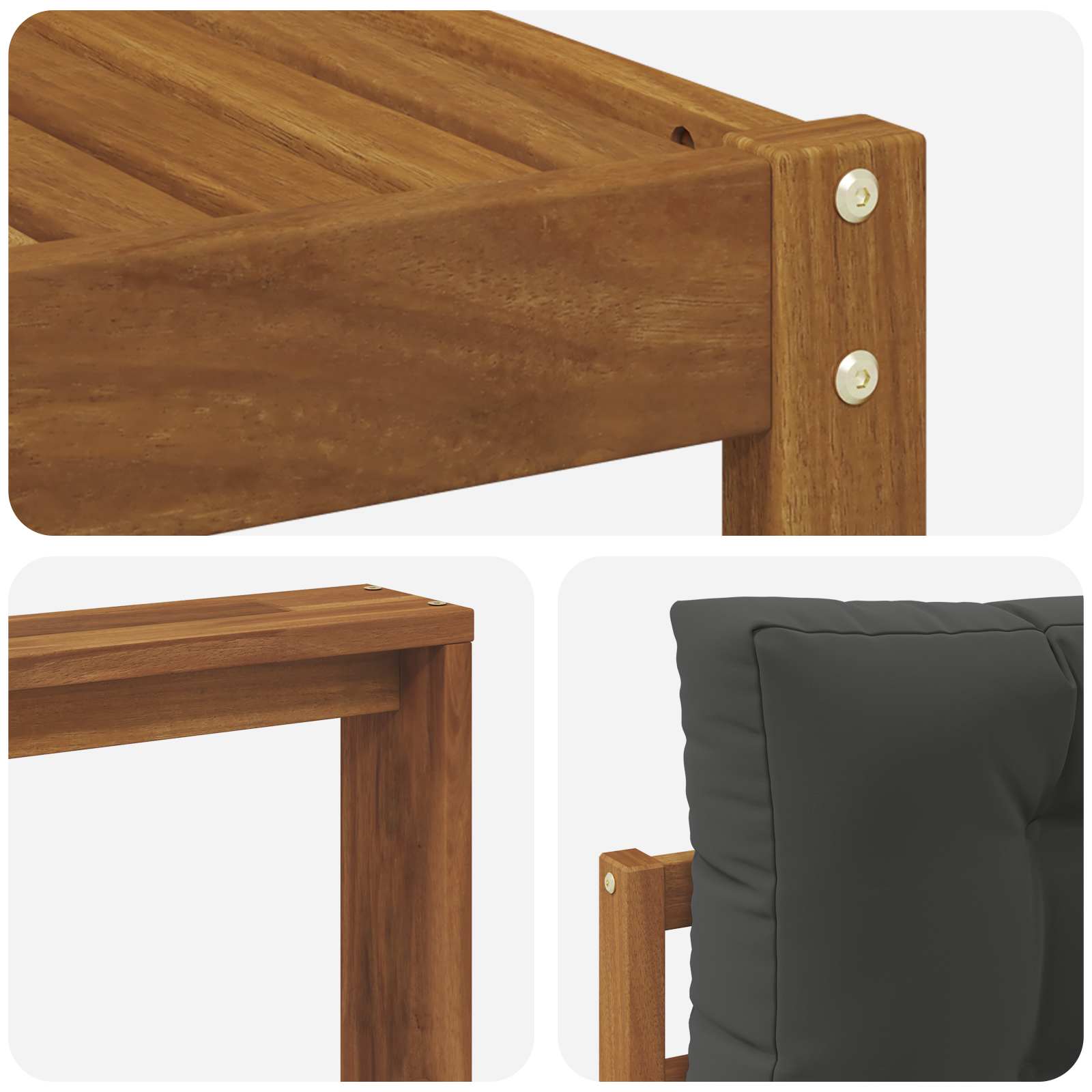 Outdoor-Sofagarnitur mit Kissen 8 pcs Natur und Anthrazit
