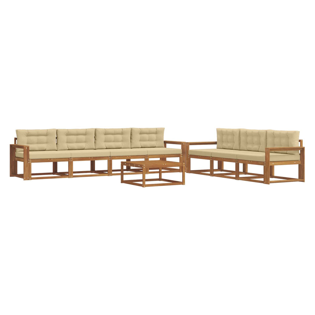 Outdoor-Sofagarnitur mit Kissen 8 pcs Natur und Beige