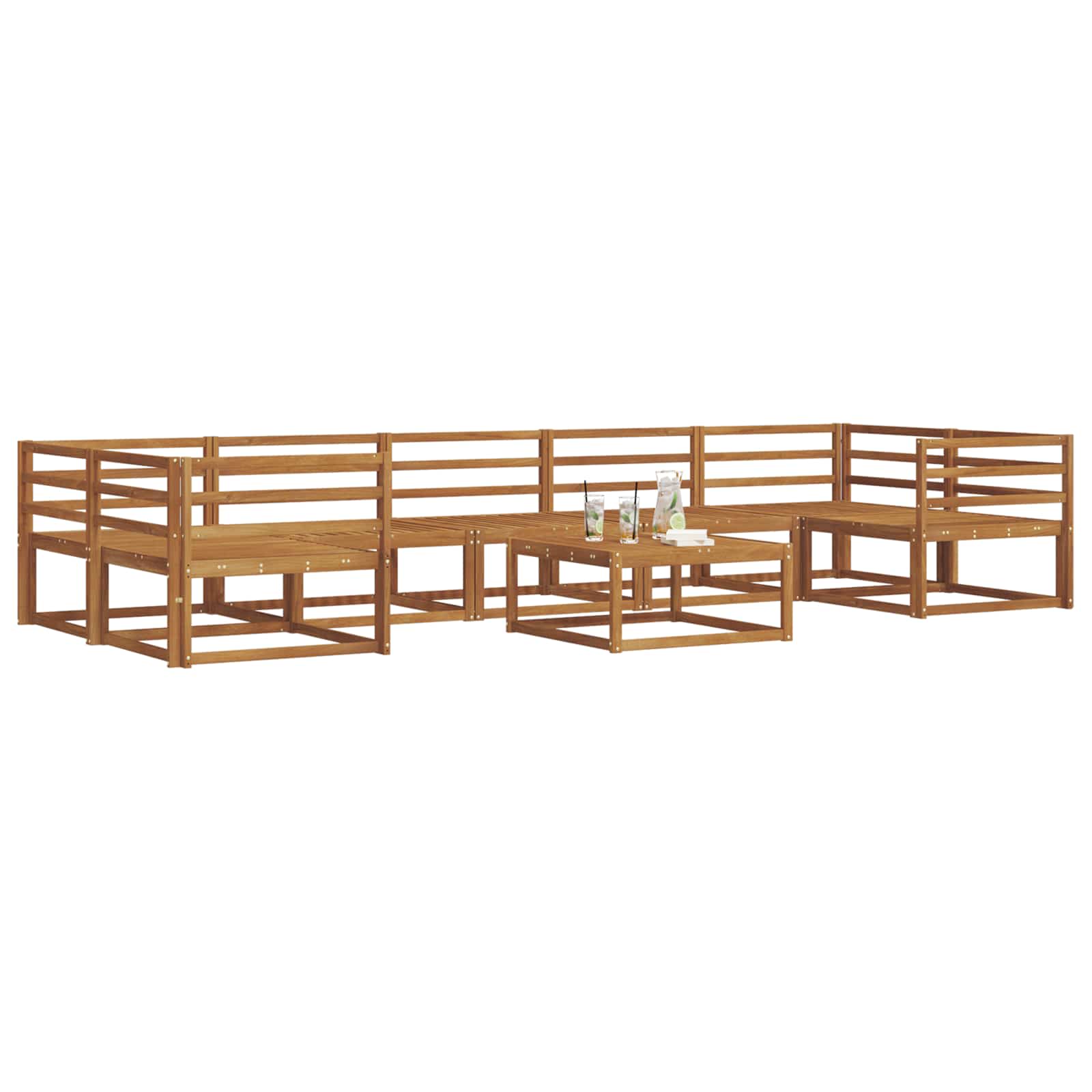 Outdoor-Sofagarnitur 8 pcs Natur Massivholz Akazie